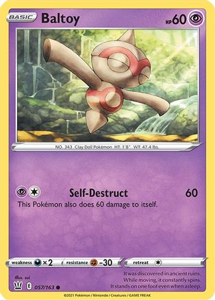 Baltoy (57/163) Reverse Holofoil [SWSH: Battle Styles] Pokemon Single Pokémon