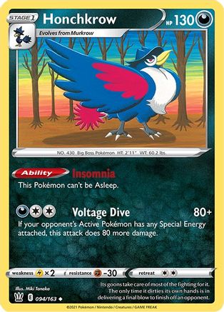 Honchkrow (94/163) Reverse Holofoil [SWSH: Battle Styles] Pokemon Single Pokémon