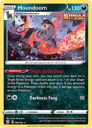 Houndoom (96/163) Reverse Holofoil [SWSH: Battle Styles] Pokemon Single Pokémon