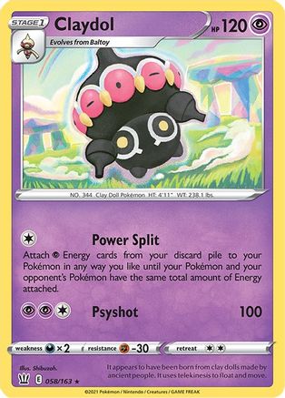 Claydol (58/163) Reverse Holofoil [SWSH: Battle Styles] Pokemon Single Pokémon