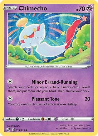 Chimecho (59/163) Reverse Holofoil [SWSH: Battle Styles] Pokemon Single Pokémon