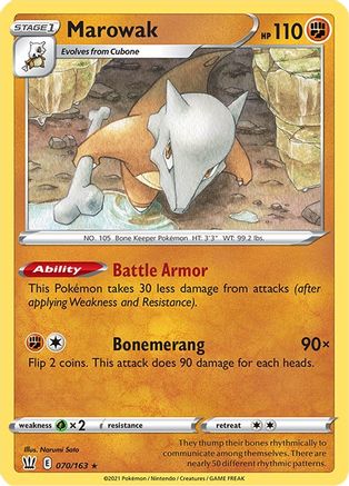 Marowak (70/163) [SWSH: Battle Styles] Pokemon Single Pokémon