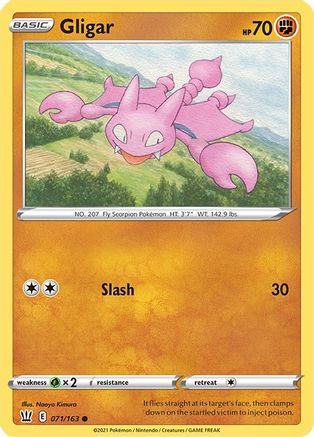Gligar (71/163) Reverse Holofoil [SWSH: Battle Styles] Pokemon Single Pokémon