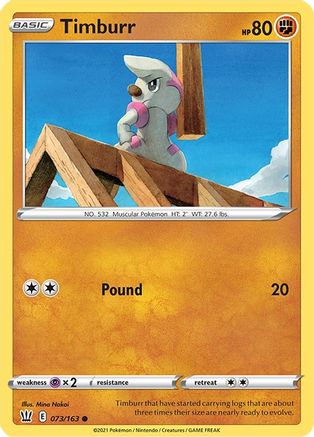 Timburr (73/163) Reverse Holofoil [SWSH: Battle Styles] Pokemon Single Pokémon