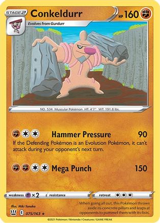 Conkeldurr (75/163) Reverse Holofoil [SWSH: Battle Styles] Pokemon Single Pokémon