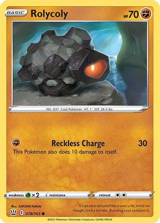 Rolycoly (78/163) Reverse Holofoil [SWSH: Battle Styles] Pokemon Single Pokémon