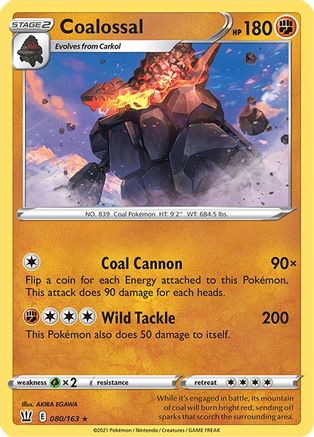 Coalossal (80/163) Reverse Holofoil [SWSH: Battle Styles] Pokemon Single Pokémon