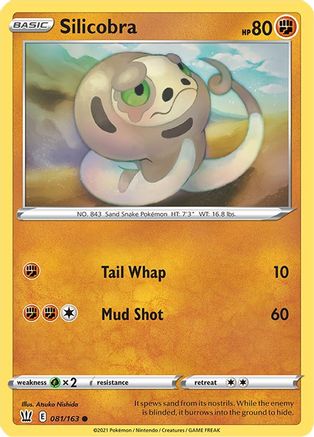 Silicobra (81/163) Reverse Holofoil [SWSH: Battle Styles] Pokemon Single Pokémon