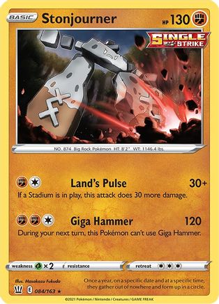 Stonjourner (84/163) Reverse Holofoil [SWSH: Battle Styles] Pokemon Single Pokémon