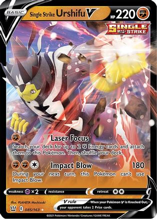 Single Strike Urshifu V (85/163) Holofoil [SWSH: Battle Styles] Pokemon Single Pokémon