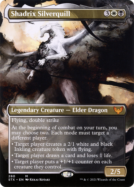 Shadrix Silverquill (STX-280) [Strixhaven: School of Mages] (Borderless) Foil MTG Single Wizards of the Coast