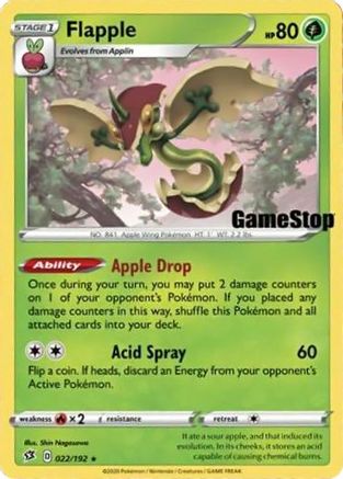 Flapple - 022/192 (Gamestop Exclusive) Holofoil [Misc: Cards & Products] Pokemon Single Pokémon