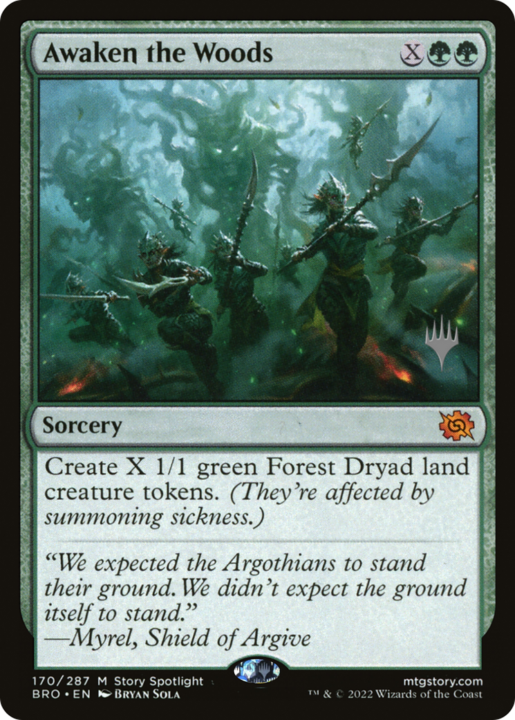 Awaken the Woods (PPBRO-170) [The Brothers' War Promos] Foil MTG Single Wizards of the Coast