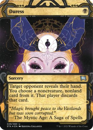 Duress (Foil Etched) (STA-029) [Strixhaven Mystical Archive] (Borderless) Foil MTG Single Wizards of the Coast