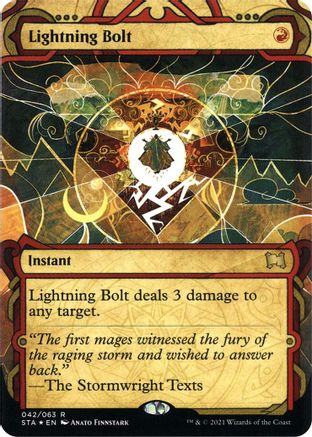 Lightning Bolt (Foil Etched) (STA-042) [Strixhaven Mystical Archive] (Borderless) Foil MTG Single Wizards of the Coast