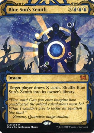 Blue Sun's Zenith (Foil Etched) (STA-012) [Strixhaven Mystical Archive] (Borderless) Foil MTG Single Wizards of the Coast