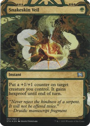 Snakeskin Veil (Foil Etched) (STA-057) [Strixhaven Mystical Archive] (Borderless) Foil MTG Single Wizards of the Coast