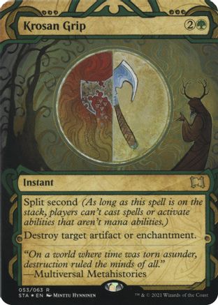 Krosan Grip (Foil Etched) (STA-053) [Strixhaven Mystical Archive] (Borderless) Foil MTG Single Wizards of the Coast