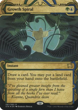 Growth Spiral (Foil Etched) (STA-061) [Strixhaven Mystical Archive] (Borderless) Foil MTG Single Wizards of the Coast