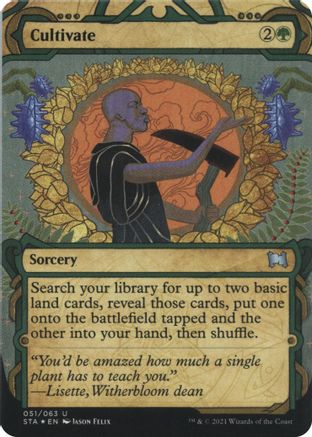 Cultivate (Foil Etched) (STA-051) [Strixhaven Mystical Archive] (Borderless) Foil MTG Single Wizards of the Coast