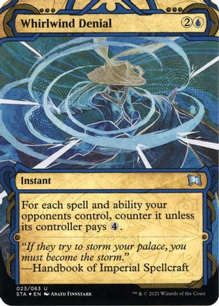 Whirlwind Denial (Foil Etched) (STA-023) [Strixhaven Mystical Archive] (Borderless) Foil MTG Single Wizards of the Coast