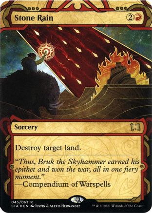 Stone Rain (Foil Etched) (STA-045) [Strixhaven Mystical Archive] (Borderless) Foil MTG Single Wizards of the Coast