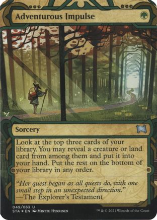 Adventurous Impulse (Foil Etched) (STA-049) [Strixhaven Mystical Archive] (Borderless) Foil MTG Single Wizards of the Coast