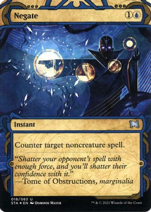 Negate (Foil Etched) (STA-018) [Strixhaven Mystical Archive] (Borderless) Foil MTG Single Wizards of the Coast