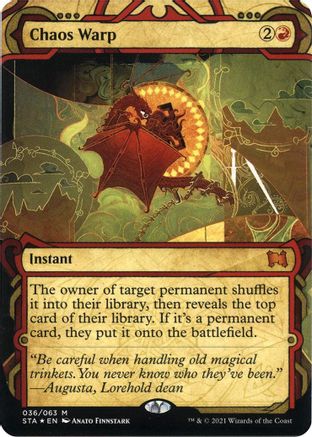 Chaos Warp (Foil Etched) (STA-036) [Strixhaven Mystical Archive] (Borderless) Foil MTG Single Wizards of the Coast