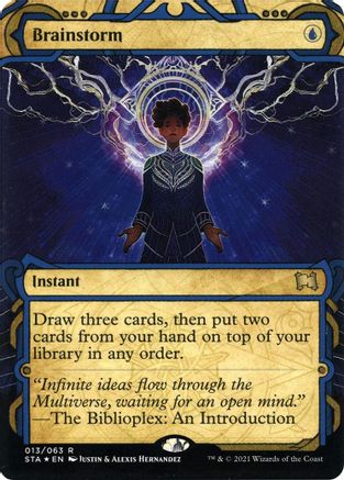 Brainstorm (Foil Etched) (STA-013) [Strixhaven Mystical Archive] (Borderless) Foil MTG Single Wizards of the Coast