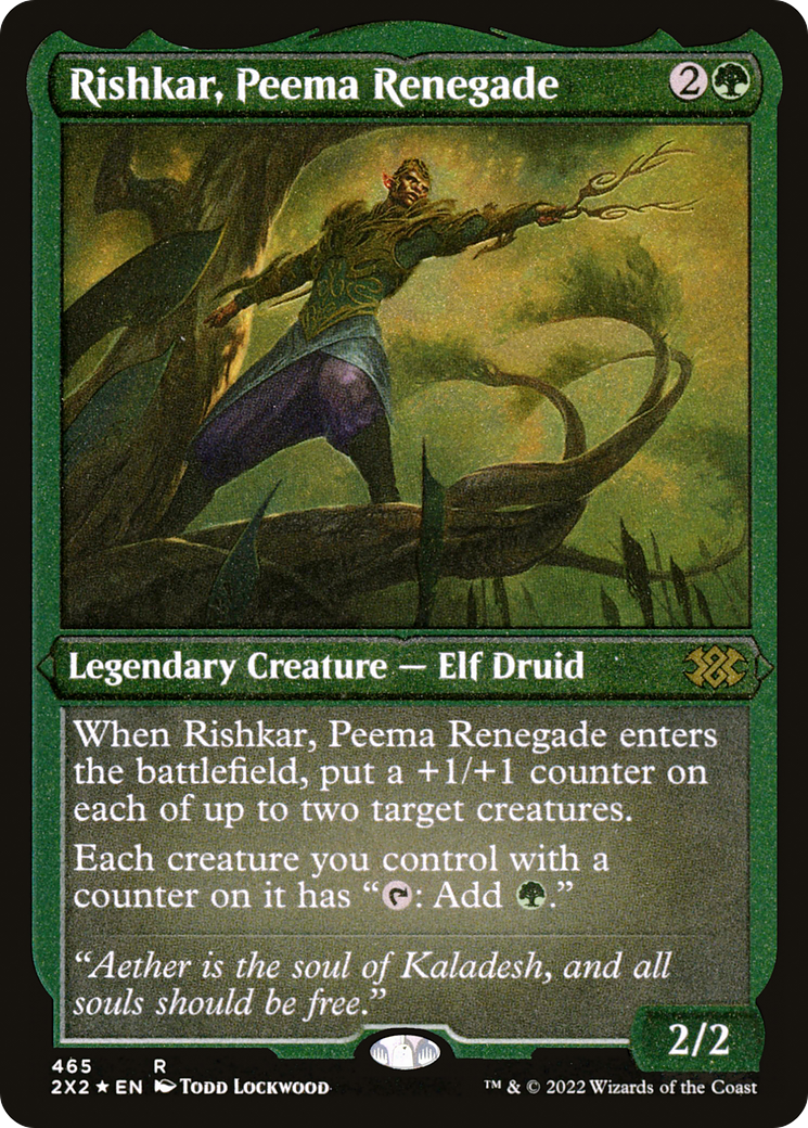 Rishkar, Peema Renegade (Foil Etched) (2X2-465) [Double Masters 2022] Foil MTG Single Wizards of the Coast