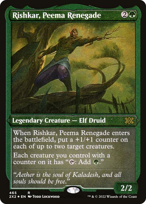 Rishkar, Peema Renegade (Foil Etched) (2X2-465) [Double Masters 2022] Foil MTG Single Wizards of the Coast