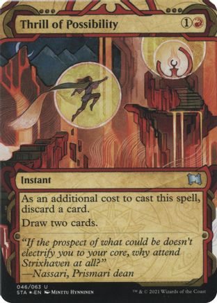 Thrill of Possibility (Foil Etched) (STA-046) [Strixhaven Mystical Archive] (Borderless) Foil MTG Single Wizards of the Coast