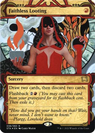 Faithless Looting (Foil Etched) (STA-038) [Strixhaven Mystical Archive] (Borderless) Foil MTG Single Wizards of the Coast