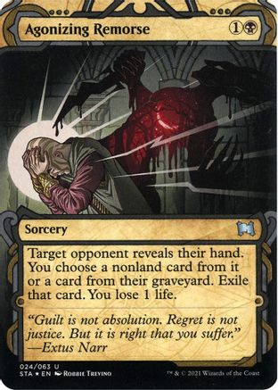 Agonizing Remorse (Foil Etched) (STA-024) [Strixhaven Mystical Archive] (Borderless) Foil MTG Single Wizards of the Coast