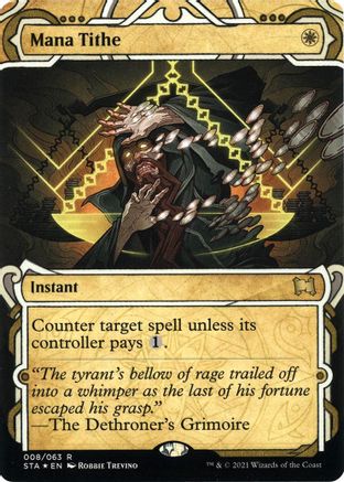 Mana Tithe (Foil Etched) (STA-008) [Strixhaven Mystical Archive] (Borderless) Foil MTG Single Wizards of the Coast