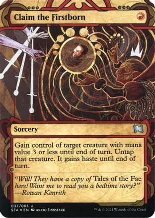 Claim the Firstborn (Foil Etched) (STA-037) [Strixhaven Mystical Archive] (Borderless) Foil MTG Single Wizards of the Coast