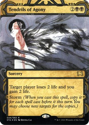 Tendrils of Agony (Foil Etched) (STA-034) [Strixhaven Mystical Archive] (Borderless) Foil MTG Single Wizards of the Coast
