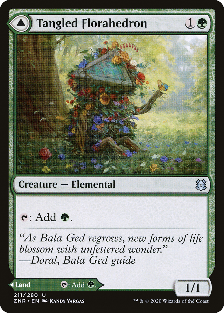 Tangled Florahedron // Tangled Vale (ZNR-211) [Zendikar Rising] Foil MTG Single Wizards of the Coast