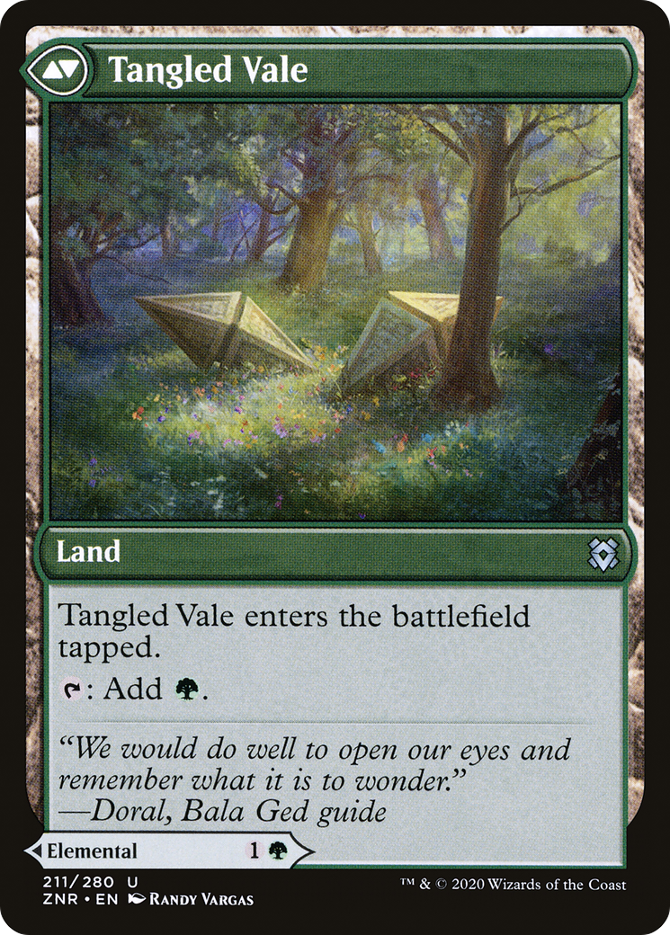 Tangled Florahedron // Tangled Vale (ZNR-211) [Zendikar Rising] MTG Single Wizards of the Coast