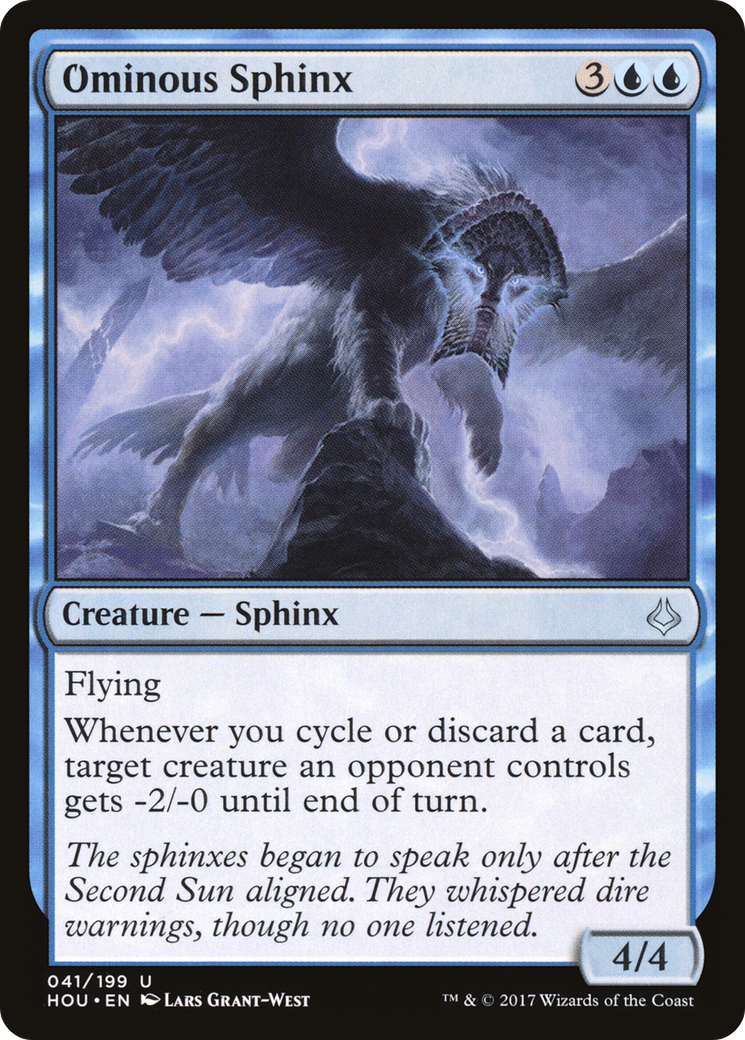 Ominous Sphinx (HOU-041) [Hour of Devastation] Foil MTG Single Wizards of the Coast