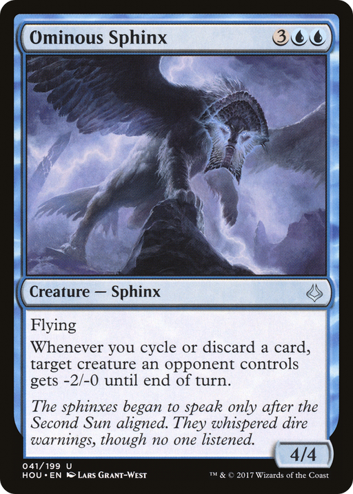 Ominous Sphinx (HOU-041) [Hour of Devastation] Foil MTG Single Wizards of the Coast