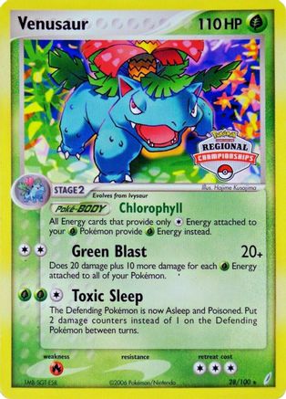 Venusaur - 28/100 (Regional Championships) () [Promos: League & Championship Cards] Pokemon Single Pokémon