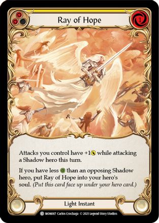 Ray of Hope (Rainbow Foil) [U-MON087-RF] Unlimited Rainbow Foil Flesh And Blood Single Flesh And Blood   