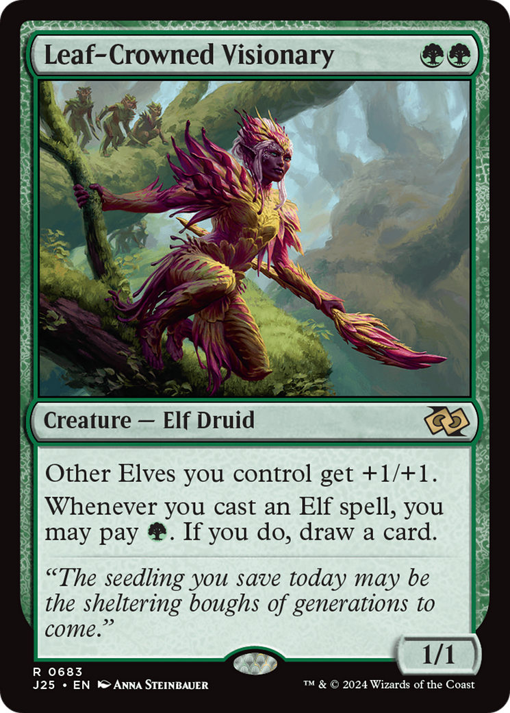 Leaf-Crowned Visionary (J25-683) [Foundations Jumpstart] MTG Single Wizards of the Coast