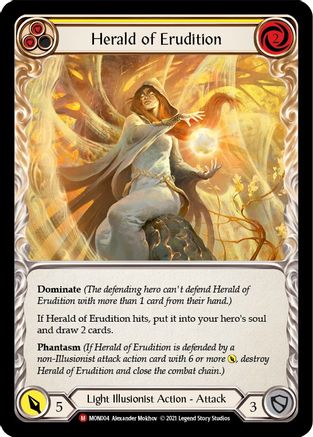 Herald of Erudition (Rainbow Foil) [MON004-RF] 1st Edition Rainbow Foil Flesh And Blood Single Flesh And Blood   