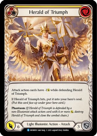 Herald of Triumph (Yellow) [MON009] 1st Edition Normal Flesh And Blood Single Flesh And Blood   