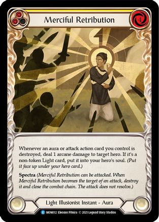 Merciful Retribution (Rainbow Foil) [U-MON012-RF] Unlimited Rainbow Foil Flesh And Blood Single Flesh And Blood   