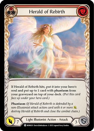 Herald of Rebirth (Red) (Rainbow Foil) [U-MON020-RF] Unlimited Rainbow Foil Flesh And Blood Single Flesh And Blood   