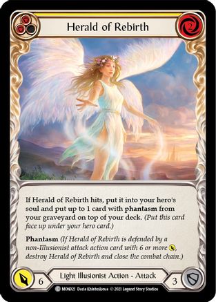 Herald of Rebirth (Yellow) (Rainbow Foil) [MON021-RF] 1st Edition Rainbow Foil Flesh And Blood Single Flesh And Blood   
